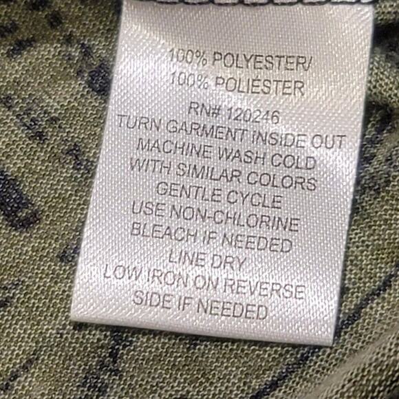 Women's Green Aztec Print Long Sleeve Button Front Shirt Dress Size Small - Picture 10 of 13